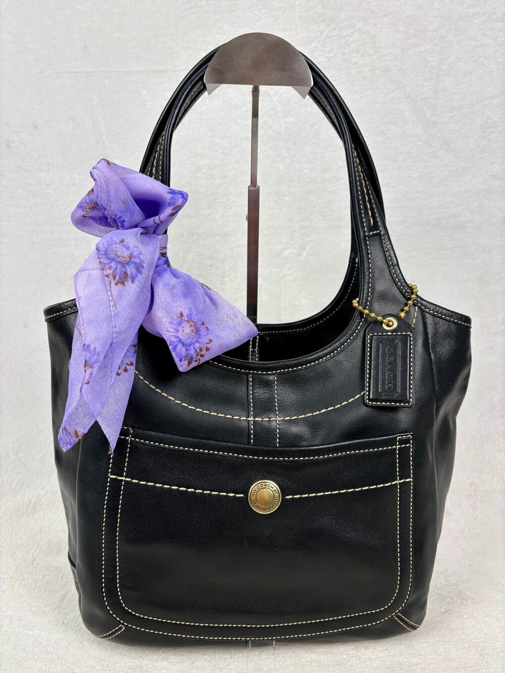 Coach  Vintage Y2K Legacy Ergo Shoulder Tote in Black Glovetanned Leather